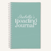 Personalisiertes "Green Reading Journal" Notizblock (Vorderseite)