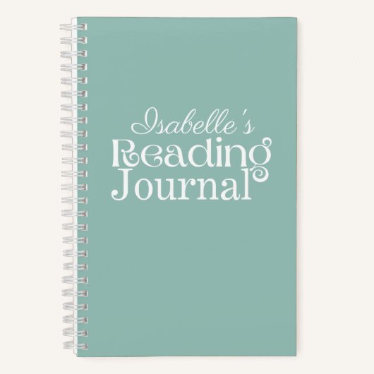 Personalisiertes "Green Reading Journal" Notizblock (Vorderseite)