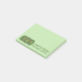 Personalisiertes Green Sleeping Bag Roll Camp Post-it Klebezettel (angewinkelt)