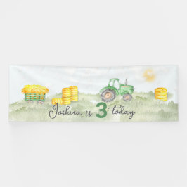 Personalisiertes Green Tractor Theme Große Banner