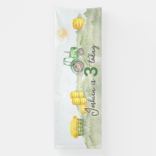 Personalisiertes Green Tractor Theme Große Banner (Vertikal)