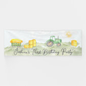 Personalisiertes Green Tractor Theme Große Banner (Horizontal)