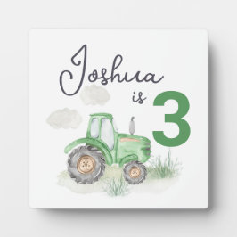Personalisiertes Green Tractor Theme Plaque mit Ea Fotoplatte