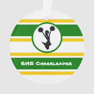 Personalisiertes Green und Gold Cheerleader Orname Ornament