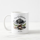 Personalisiertes Grillvater-Monogramm Kaffeetasse (Links)