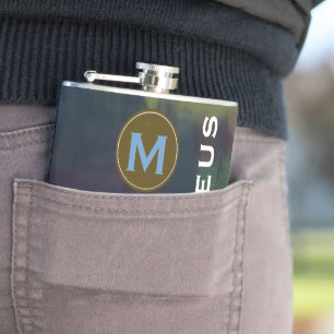 Personalisiertes grönnisch Mit Monogramm Flachmann