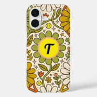 Personalisiertes Groovy Floral Tennis Monogramm