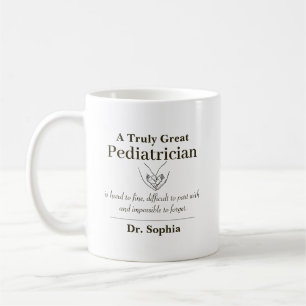 Personalisiertes großartiges Kinderarzt-Dankeschön Kaffeetasse