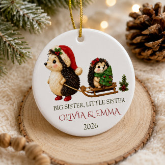 Personalisiertes große Schwester kleine Schwester  Keramik Ornament