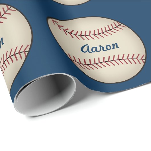 Personalisiertes großes Baseball-Wrapping-Papier Geschenkpapier (Rolleneckpunkt)