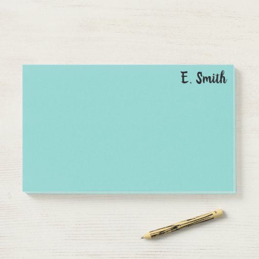 Personalisiertes großes Blau Post-it Klebezettel (Auf Schreibtisch)