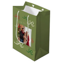 Personalisiertes großes Familienfoto in Pastellfar Mittlere Geschenktüte