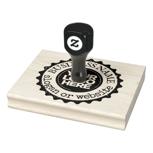 Personalisiertes großes Firmenlogo und Text Gummistempel (Stempel)
