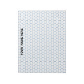 Personalisiertes großes Hexagon Graph Paper Notepa Notizblock (Rotiert)