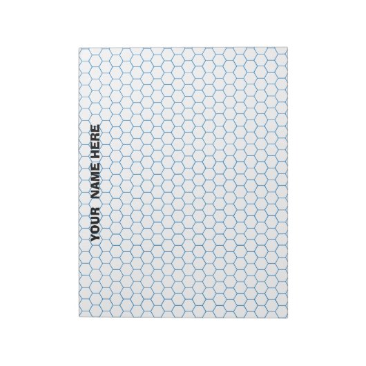 Personalisiertes großes Hexagon Graph Paper Notepa Notizblock (Rotiert)