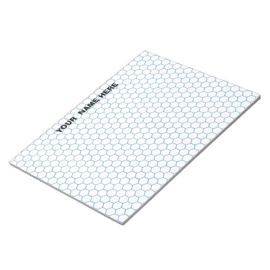 Personalisiertes großes Hexagon Graph Paper Notepa Notizblock (angewinkelt)