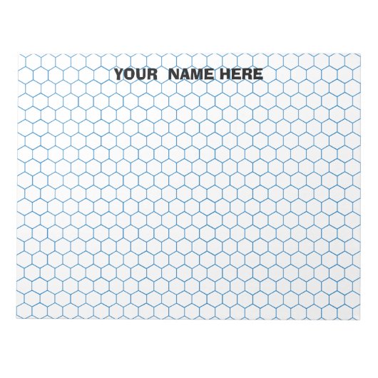 Personalisiertes großes Hexagon Graph Paper Notepa Notizblock (Vorderseite)