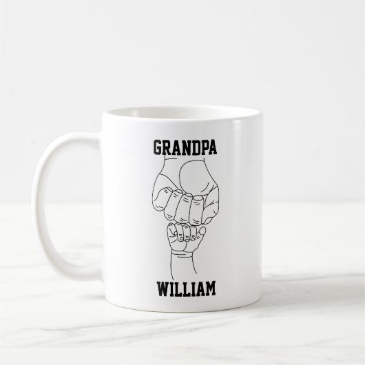 Personalisiertes Großvater-Geschenk Kaffeetasse (Links)