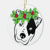 Personalisiertes Gruben-Stier-Weihnachten Keramik Ornament (Links)
