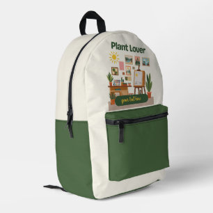 Personalisiertes Grün & Kreatives Arbeitsplatzdesi Bedruckter Rucksack
