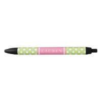 Personalisiertes grün-rosa Polka Dots Muster