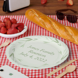Personalisiertes Grün-Thema Familientreffen Pappteller