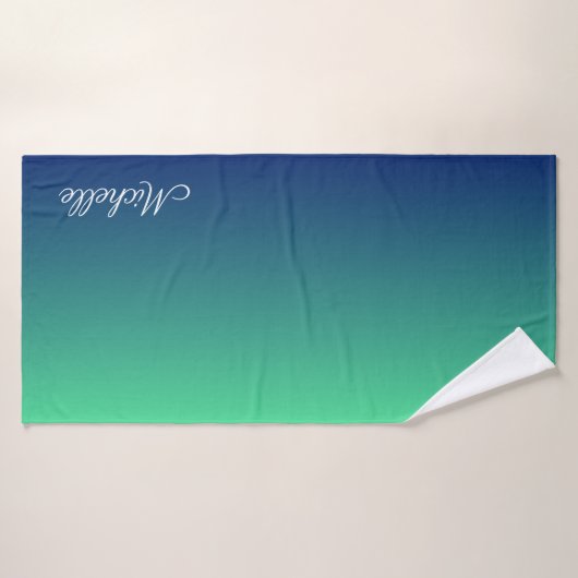 Personalisiertes Grün und blaues Ober Badehandtuch (Badehandtuch)