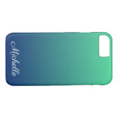 Personalisiertes Grün und blaues Ober Case-Mate iPhone Hülle (Rückseite (Horizontal))