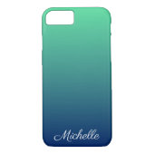 Personalisiertes Grün und blaues Ober Case-Mate iPhone Hülle (Rückseite)