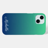 Personalisiertes Grün und blaues Ober Case-Mate iPhone Hülle (Rückseite (Horizontal))