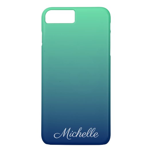 Personalisiertes Grün und blaues Ober Case-Mate iPhone Hülle (Rückseite)
