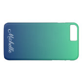 Personalisiertes Grün und blaues Ober Case-Mate iPhone Hülle (Rückseite (Horizontal))
