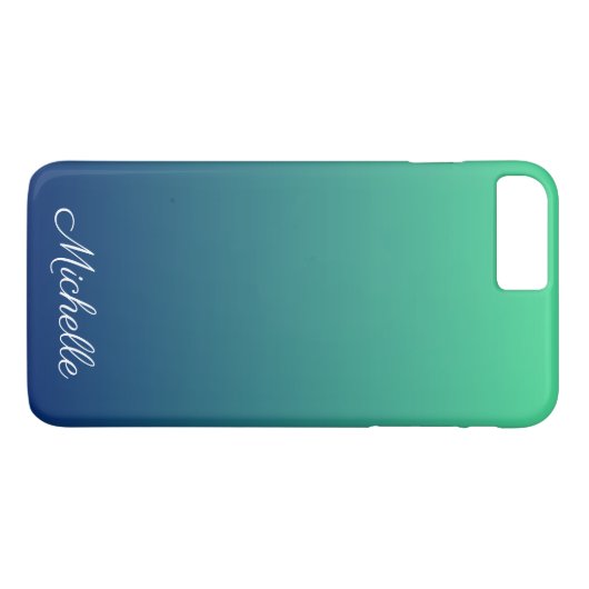 Personalisiertes Grün und blaues Ober Case-Mate iPhone Hülle (Rückseite (Horizontal))