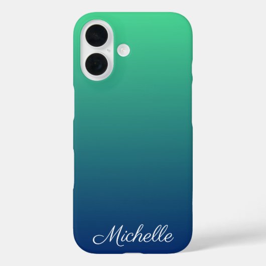 Personalisiertes Grün und blaues Ober Case-Mate iPhone Hülle (Rückseite)