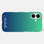 Personalisiertes Grün und blaues Ober Case-Mate iPhone Hülle (Rückseite (Horizontal))