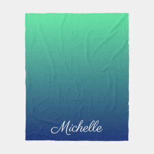 Personalisiertes Grün und blaues Ober Fleecedecke