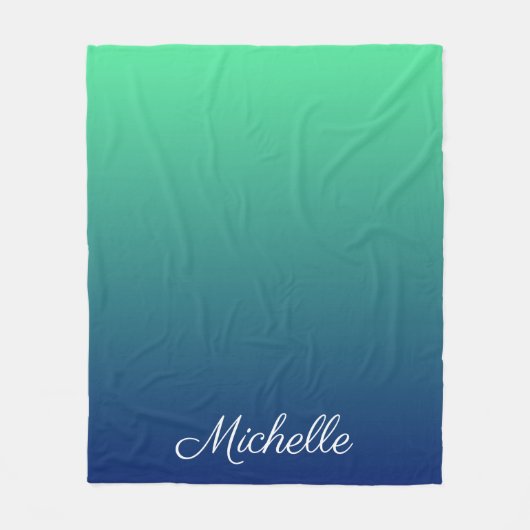 Personalisiertes Grün und blaues Ober Fleecedecke (Vorderseite)