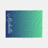 Personalisiertes Grün und blaues Ober Fleecedecke (Vorderseite (Horizontal))