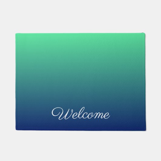 Personalisiertes Grün und blaues Ober Fußmatte (Vorderseite)