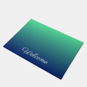 Personalisiertes Grün und blaues Ober Fußmatte (Schrägansicht)