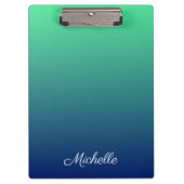 Personalisiertes Grün und blaues Ober Klemmbrett (Vorderseite)