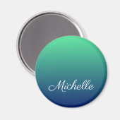 Personalisiertes Grün und blaues Ober Magnet (Vorderseite/Rückseite)