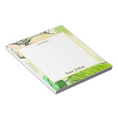 Personalisiertes Grün und Pfirsichfarben Notizblock (angewinkelt)