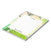 Personalisiertes Grün und Pfirsichfarben Notizblock (Rotiert)