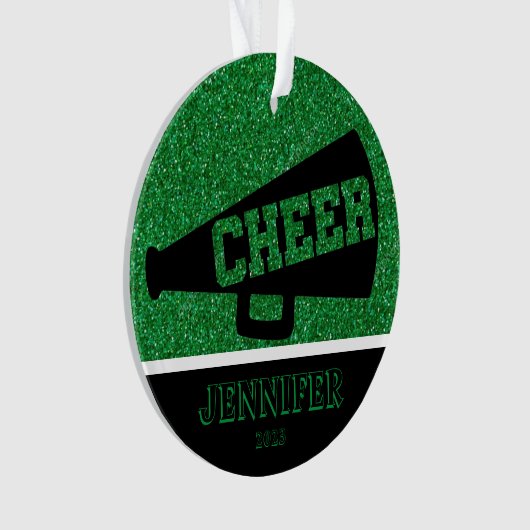 Personalisiertes Grün- und Schwarzwurzelt Ornament (Vorderseite)