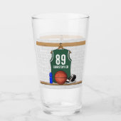 Personalisiertes Grün und Weiß Basketball Glas (Vorderseite)