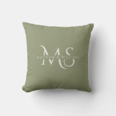 Personalisiertes grün-weißes Monogramm Anfangsbuch Kissen (Vorderseite)