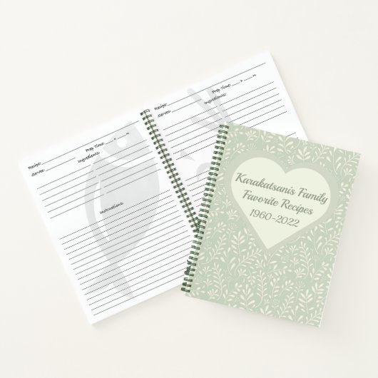 Personalisiertes Grüne Creme Boho Keepake Rezept B Notizblock (Innenseite)