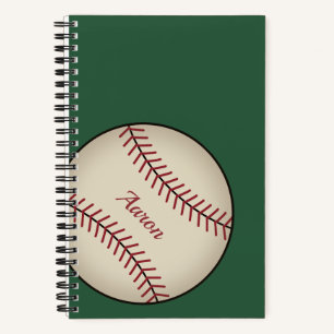 Personalisiertes grünes Baseball-Notizbuch-Geschen Notizblock