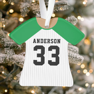 Personalisiertes grünes Baseball-Trikot Ornament